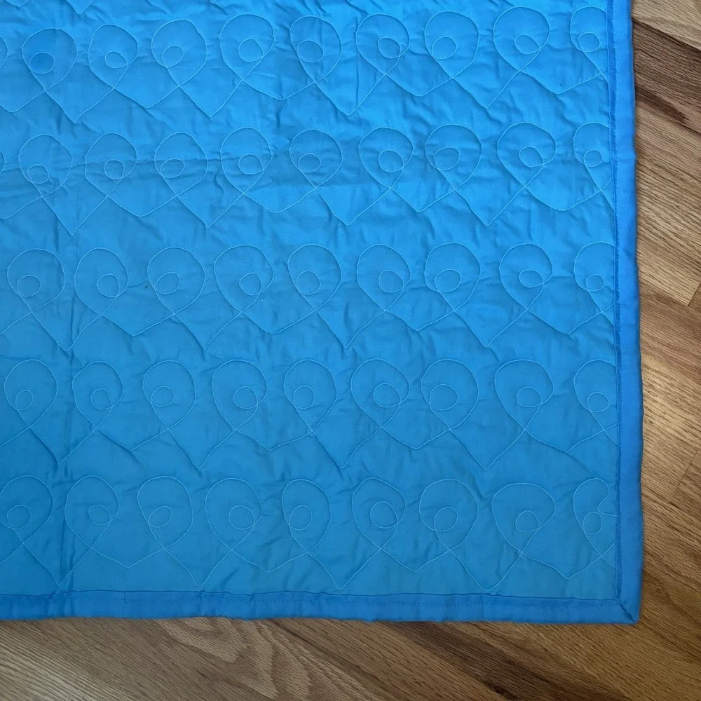 Handmade Animal Baby Blanket Quilt Blue 54